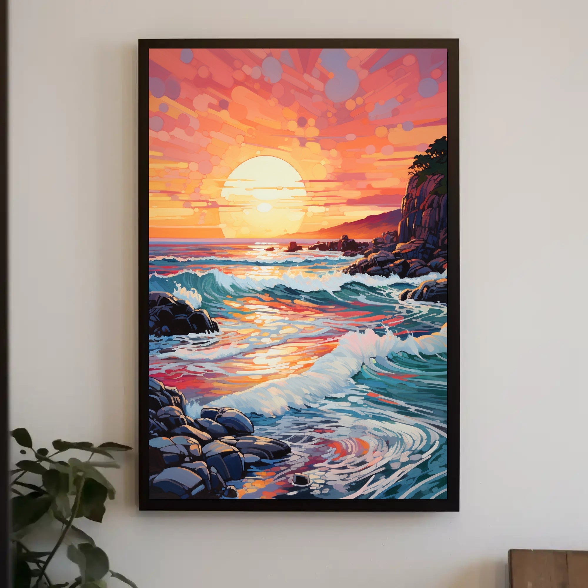Vibrant Coastal Sunset Poster