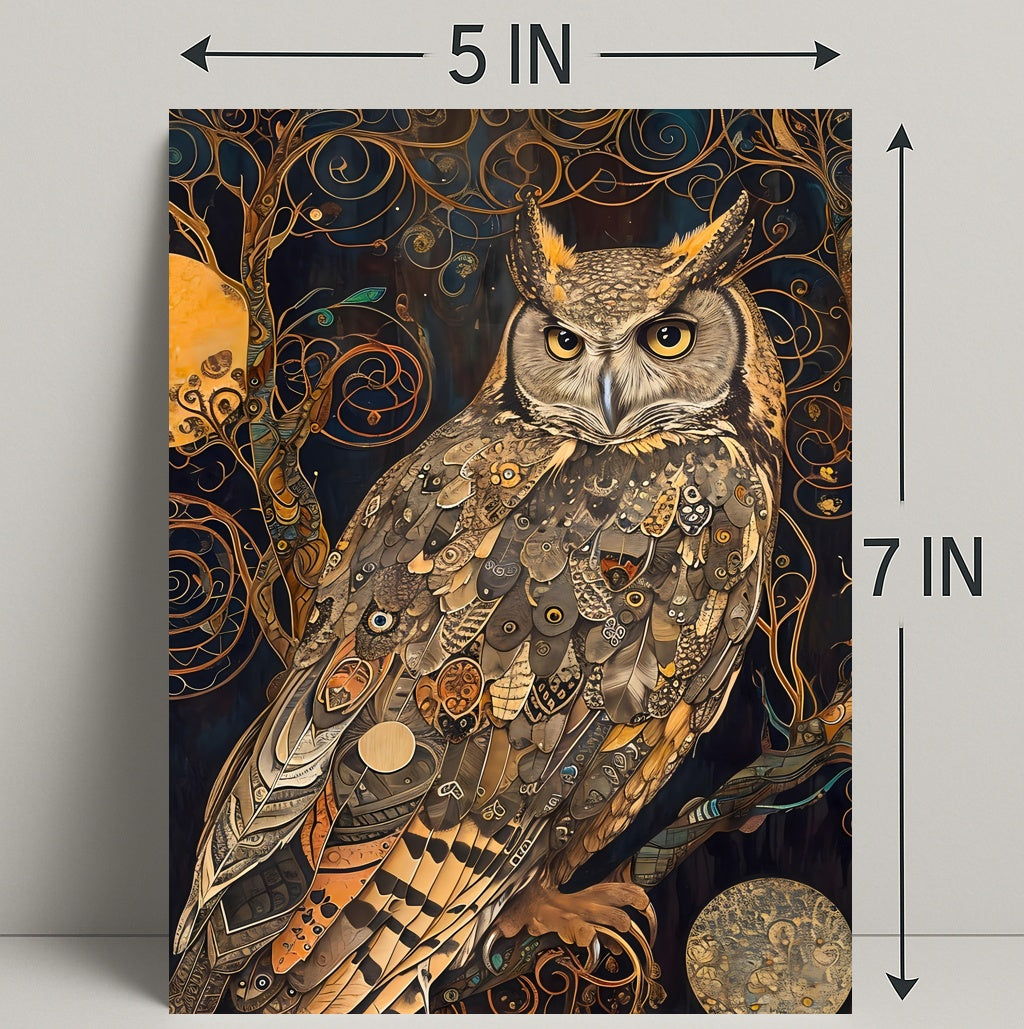 Intricate Owl Fantasy Surrealism Art Print Fantasy or Mythology Poster