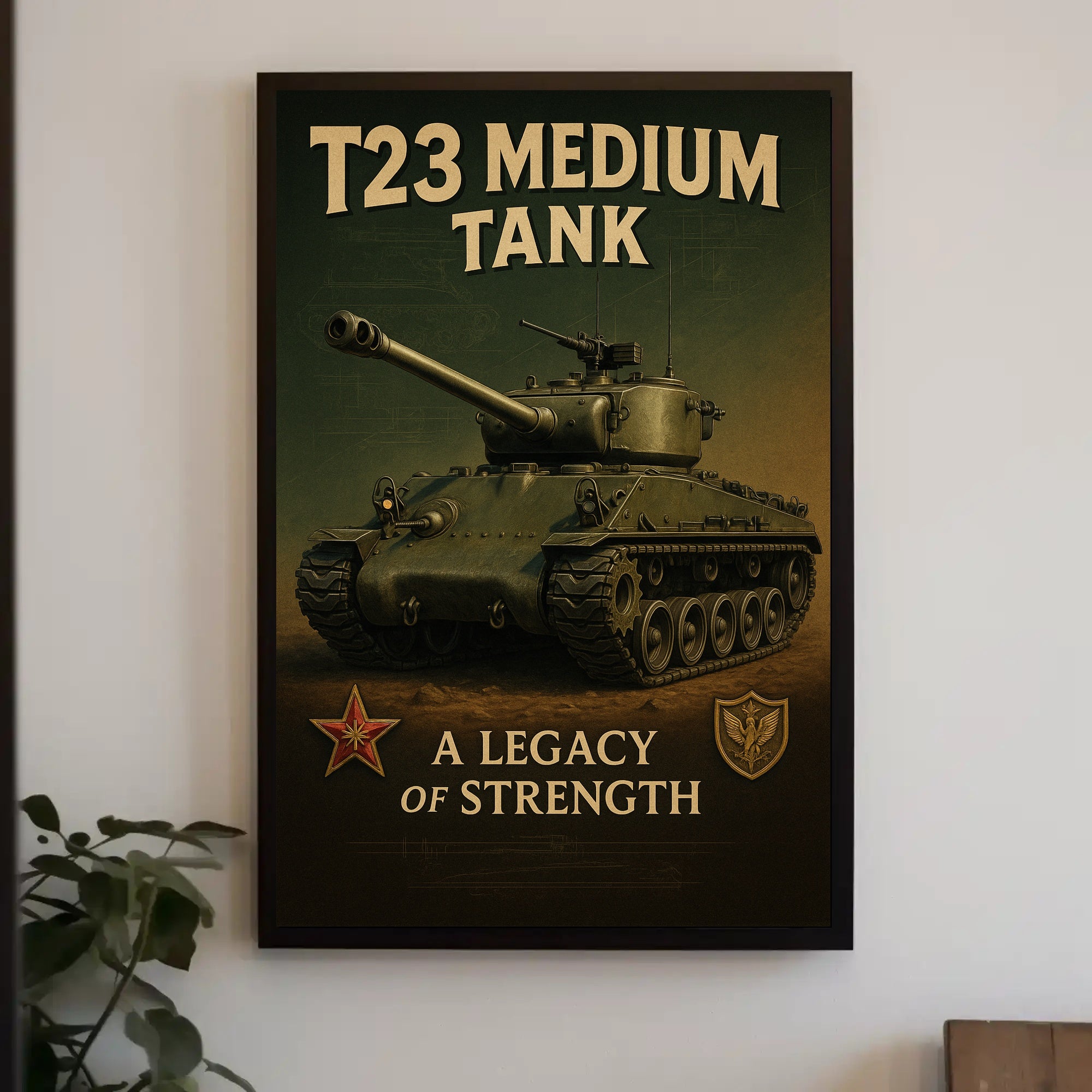 T23 Medium Tank Vintage Military Poster Print