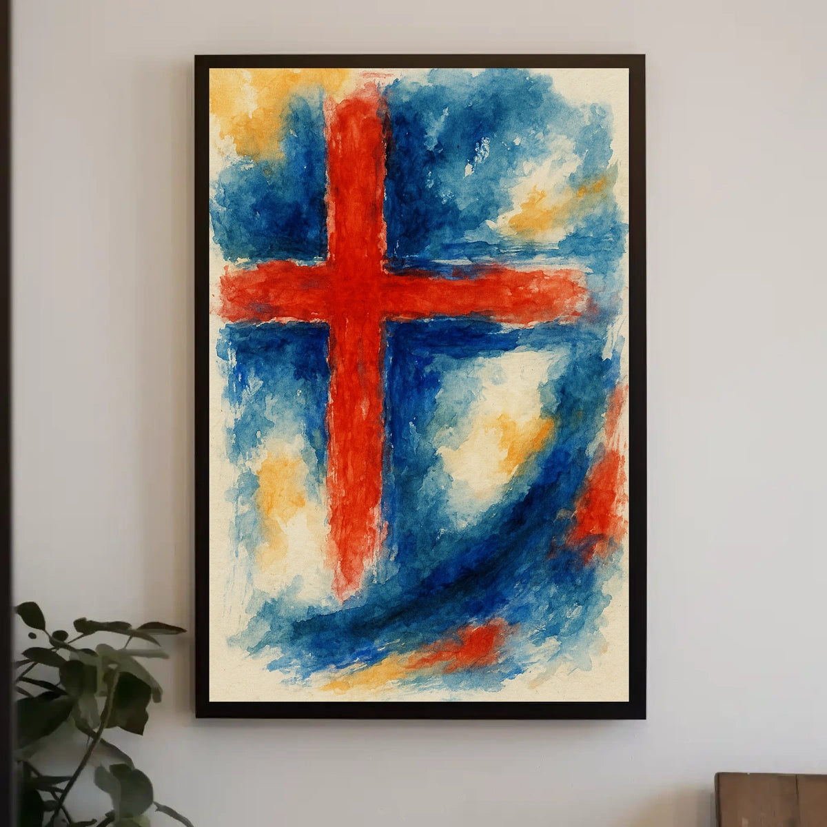 Abstract Cross In Watercolor Abstract Poster