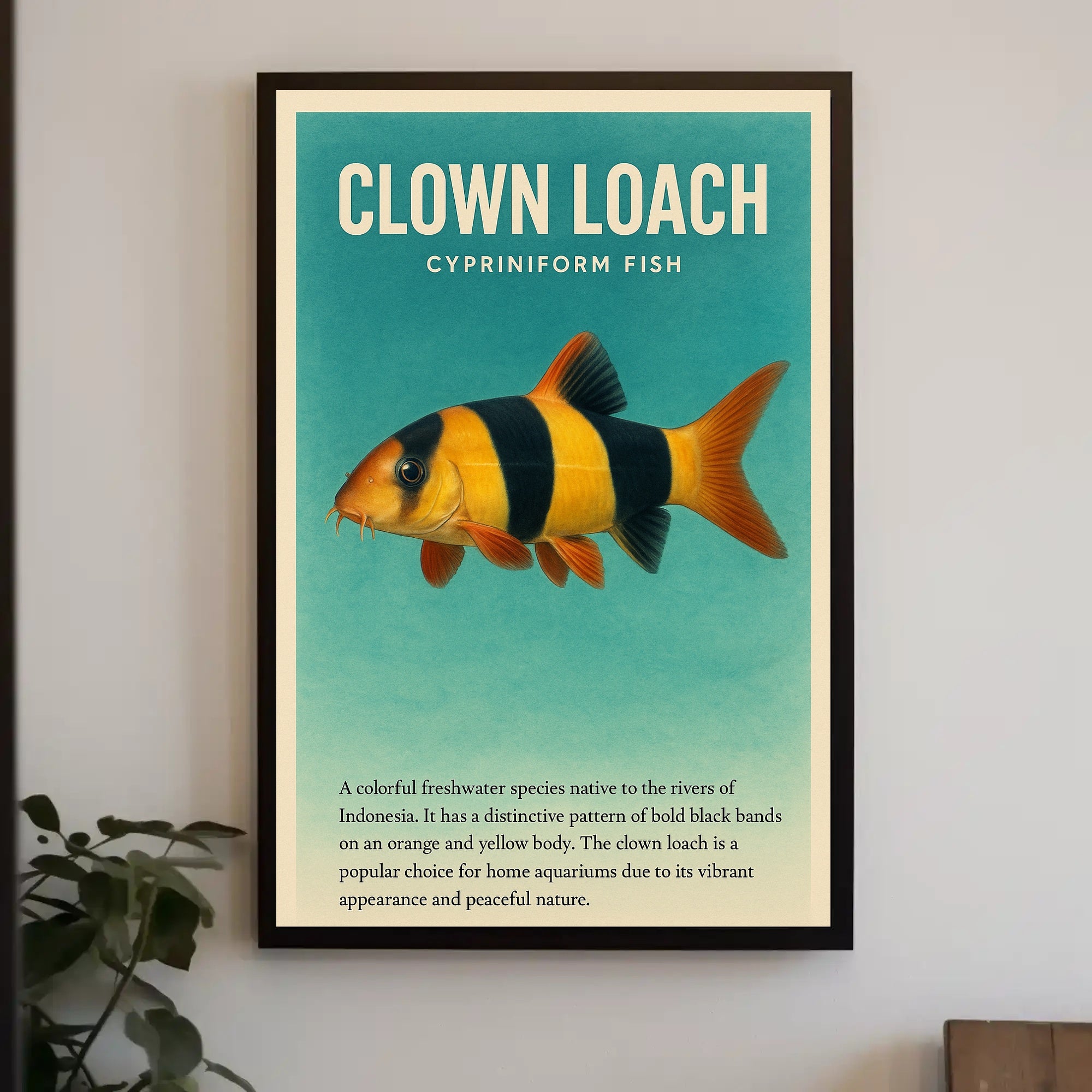 Clown Loach Fish Wall Art Print Decor PosterGoat