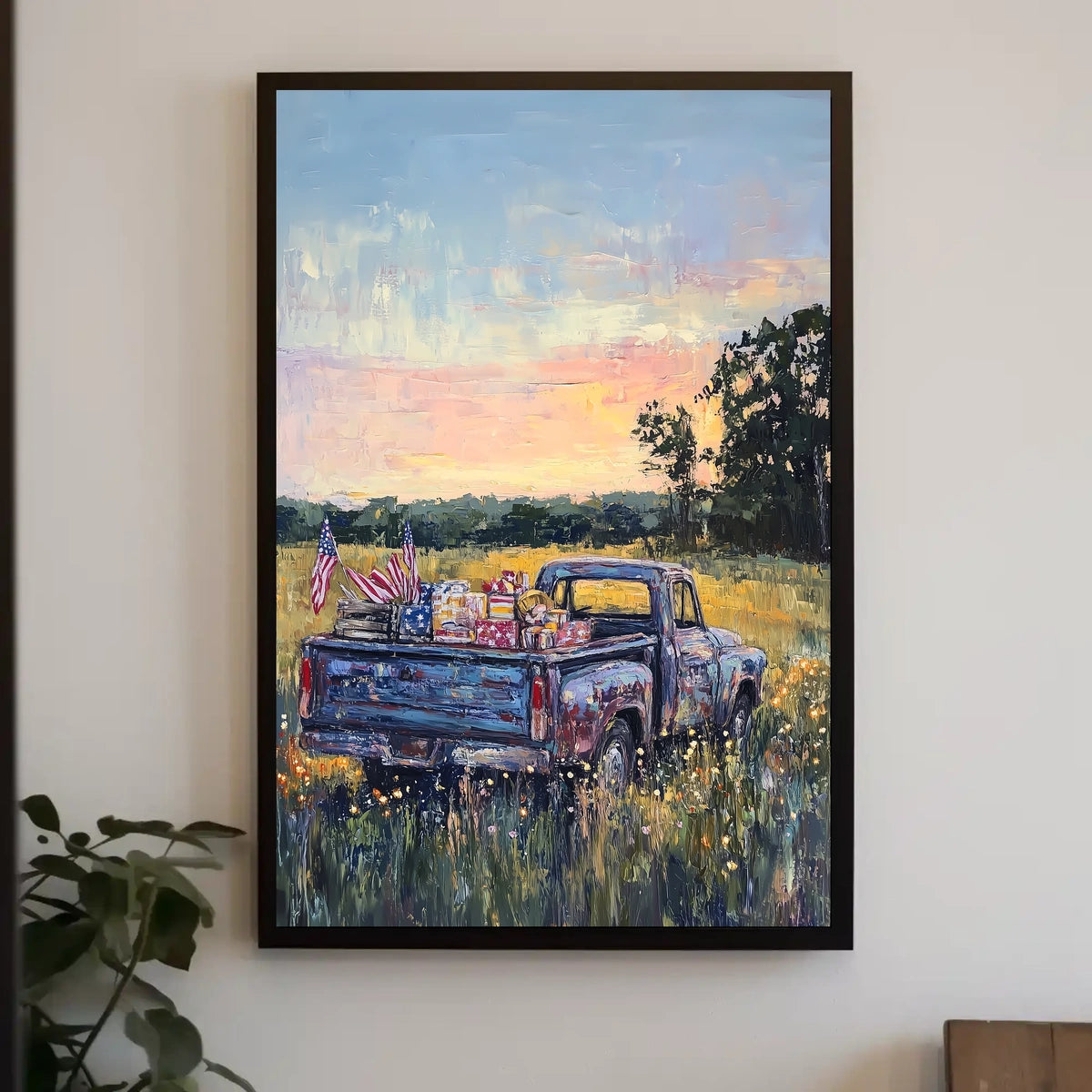 Classic Nostalgic Vintage Pickup Truck Decor Poster