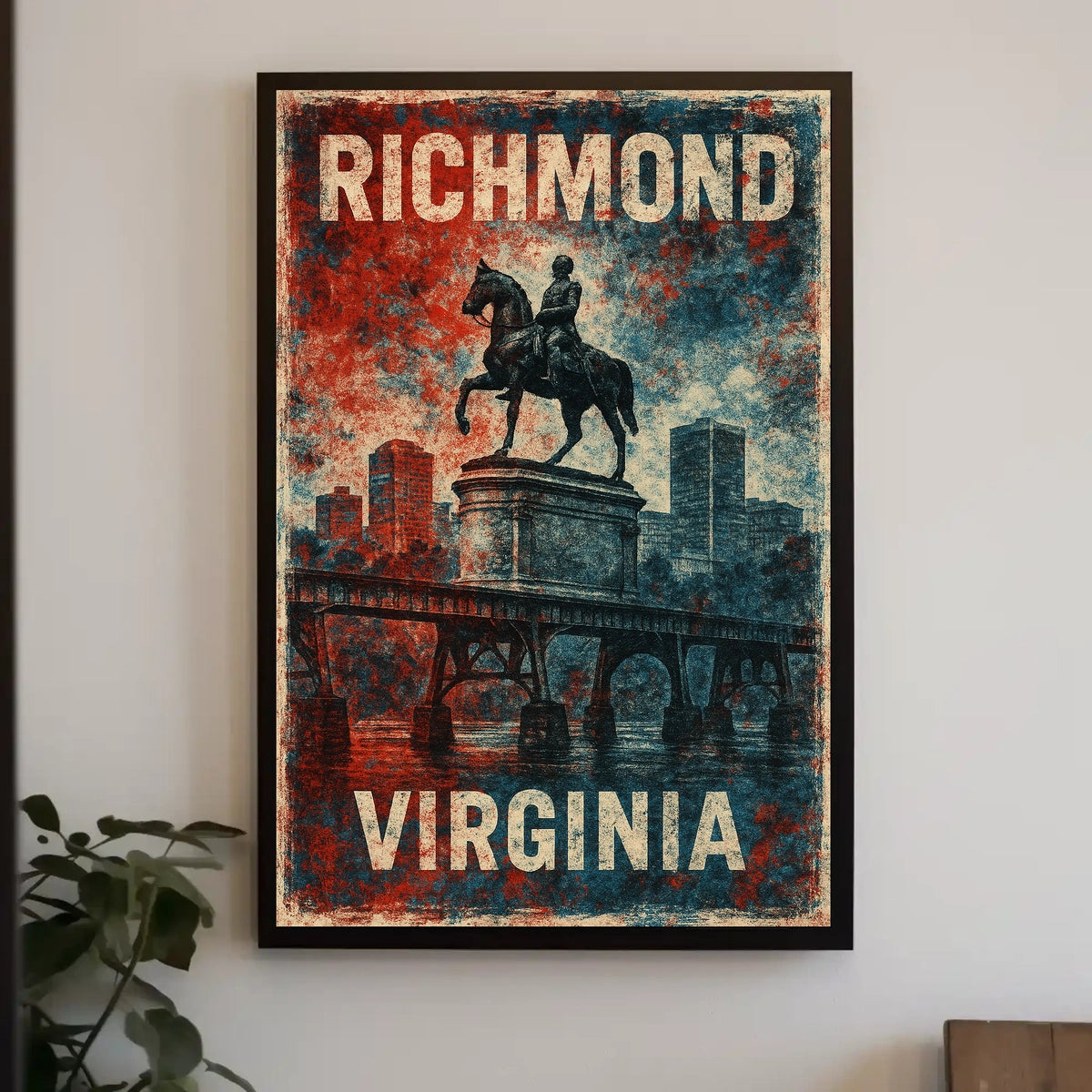 Richmond Patriotic Equestrian Vintage Cityscape Poster