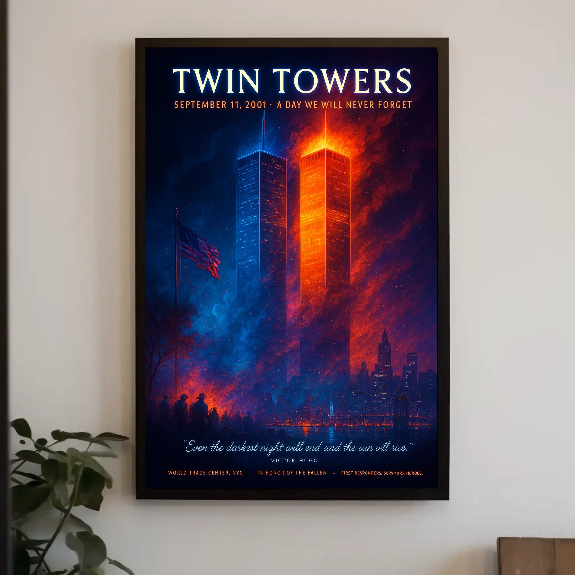 Twin Towers Remembrance Tribute Historical or Presidential Poster PosterGoat