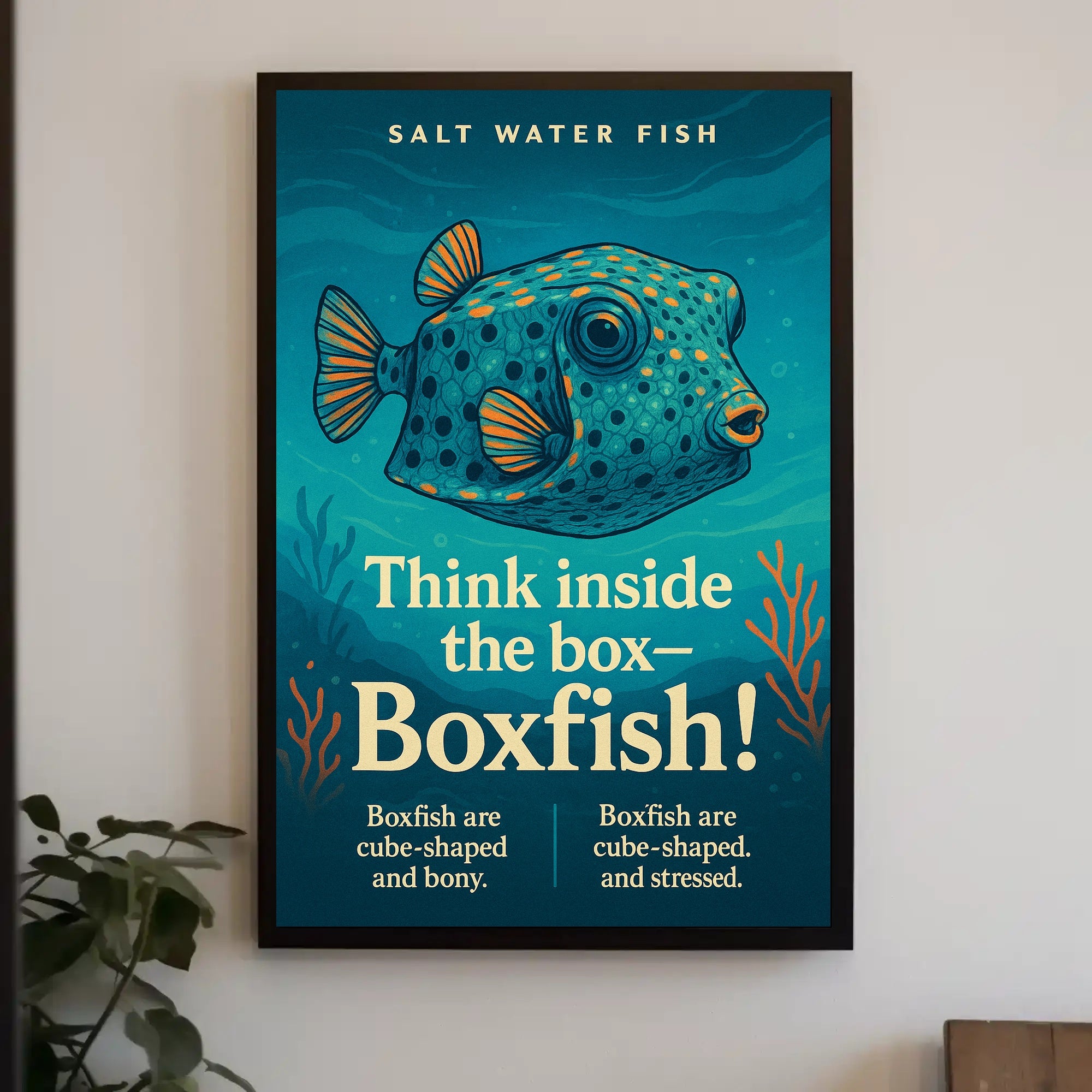 Think Inside the BoxBoxfish Poster PosterGoat