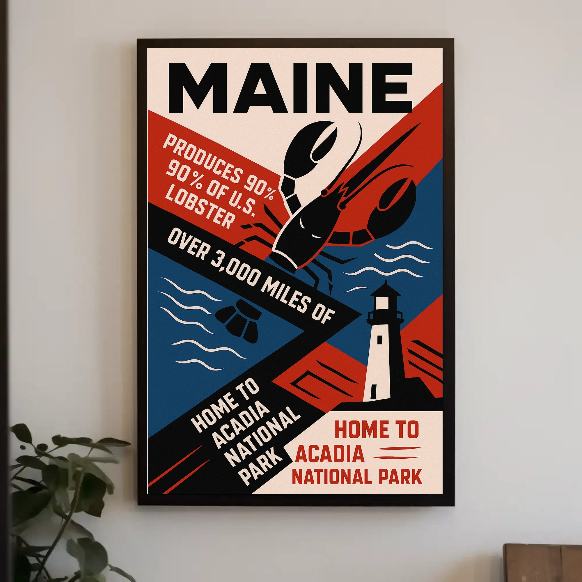 Maine The Lobster State Poster