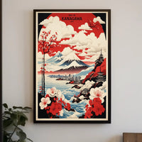 Scenic Kanagawa Japan Vintage Travel Poster