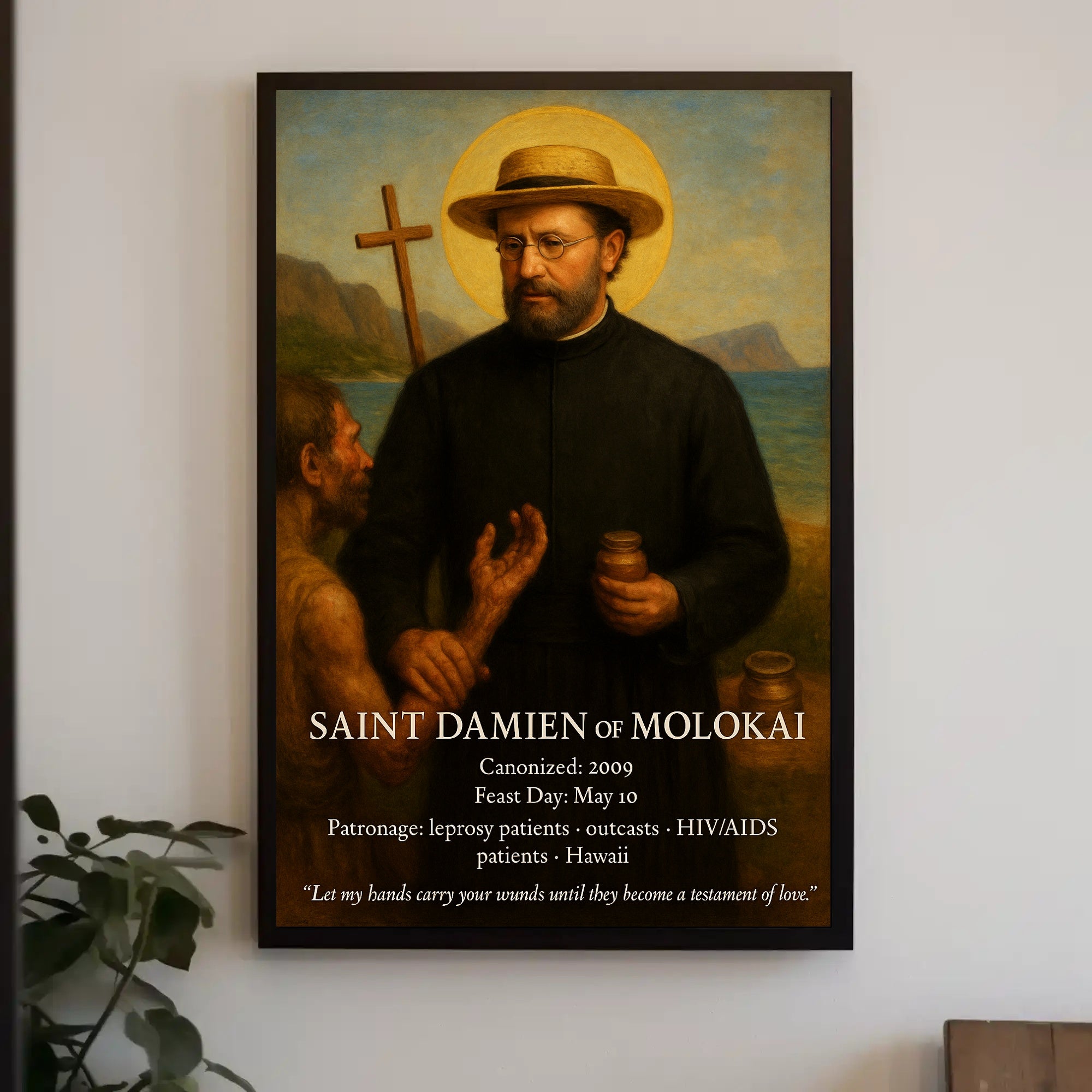 Saint Damien of Molokai Poster PosterGoat