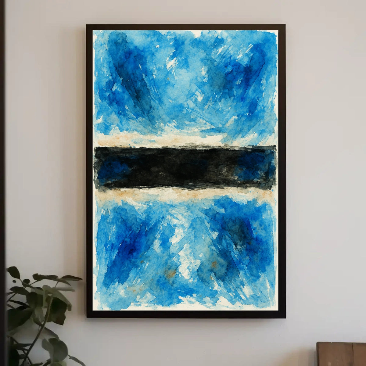 Abstract Blue And Black Composition Poster