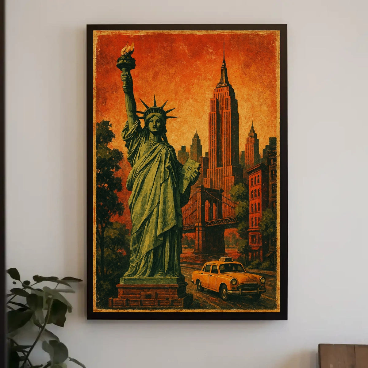 Timeless New York Poster Vintage NYC Skyline Wall Art Decor