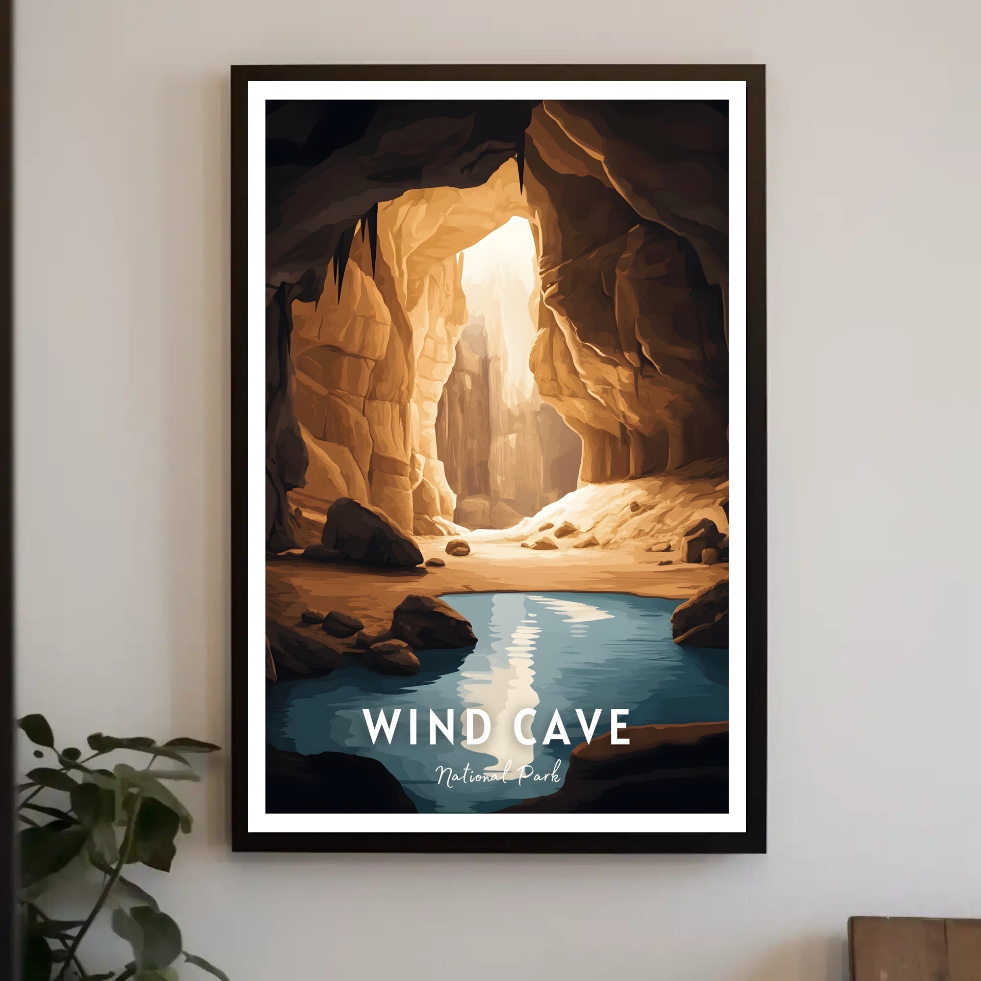 Wind Cave National Park Poster Vintage Travel Print