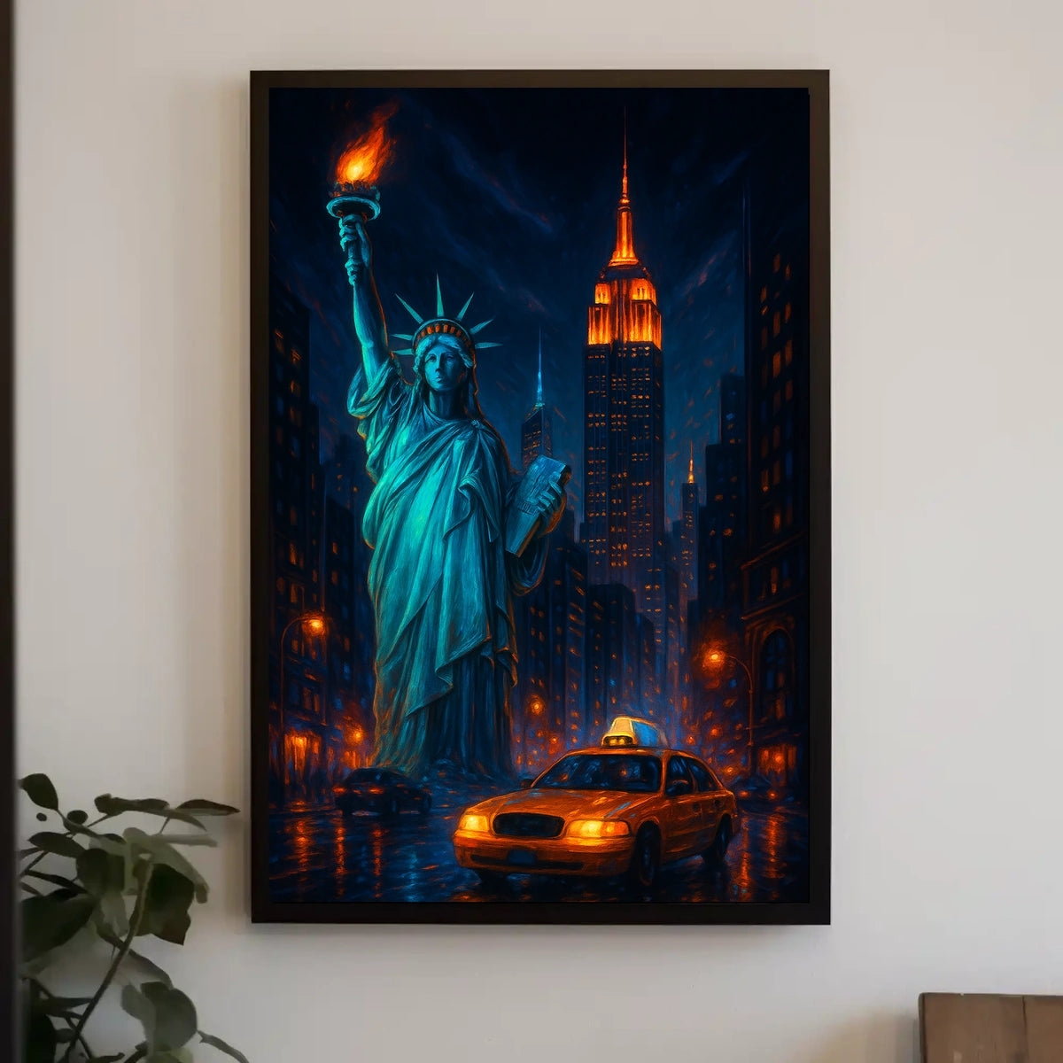 New York City Street Skyline Poster Modern Wall Art
