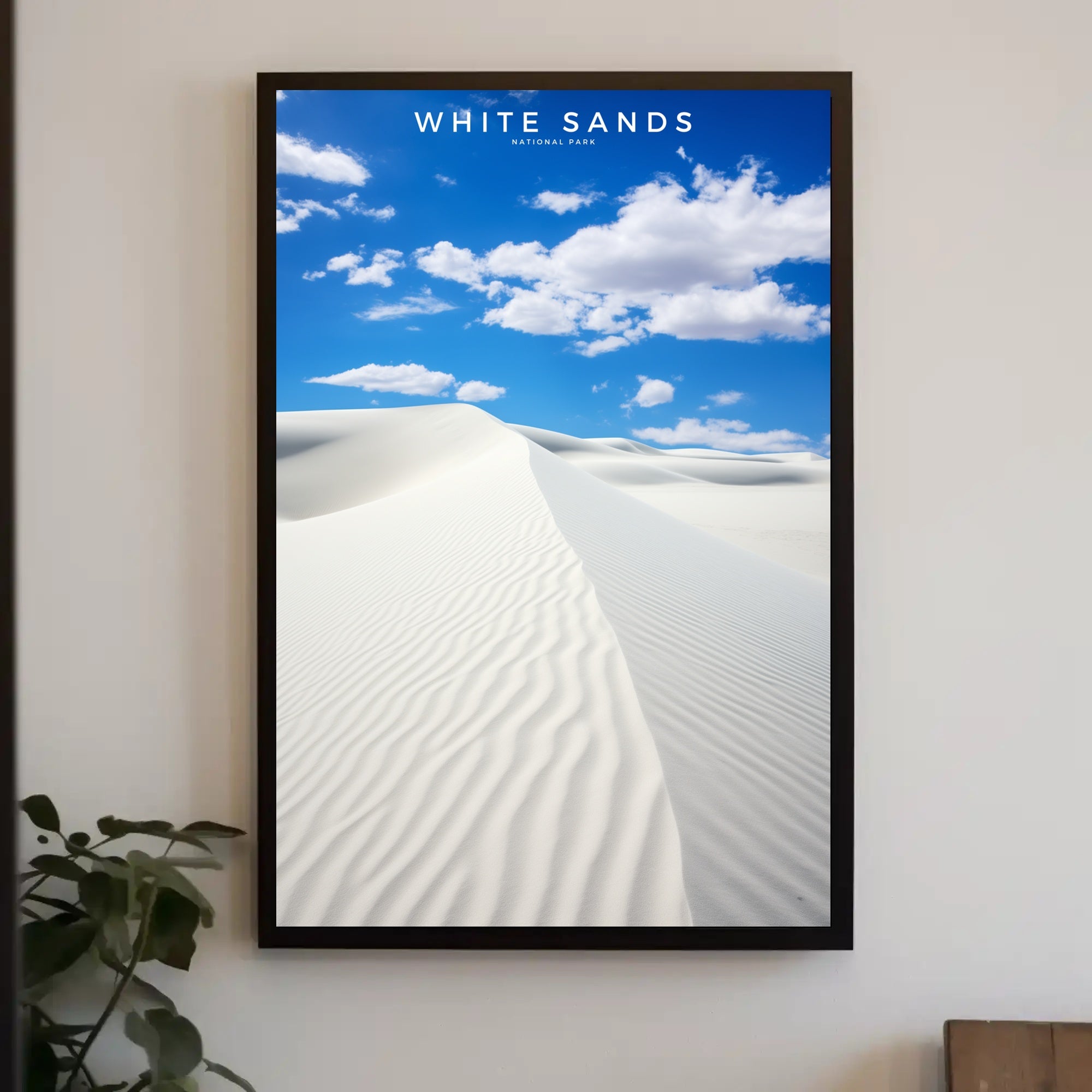 White Sands Travel Poster Minimalist Desert Print