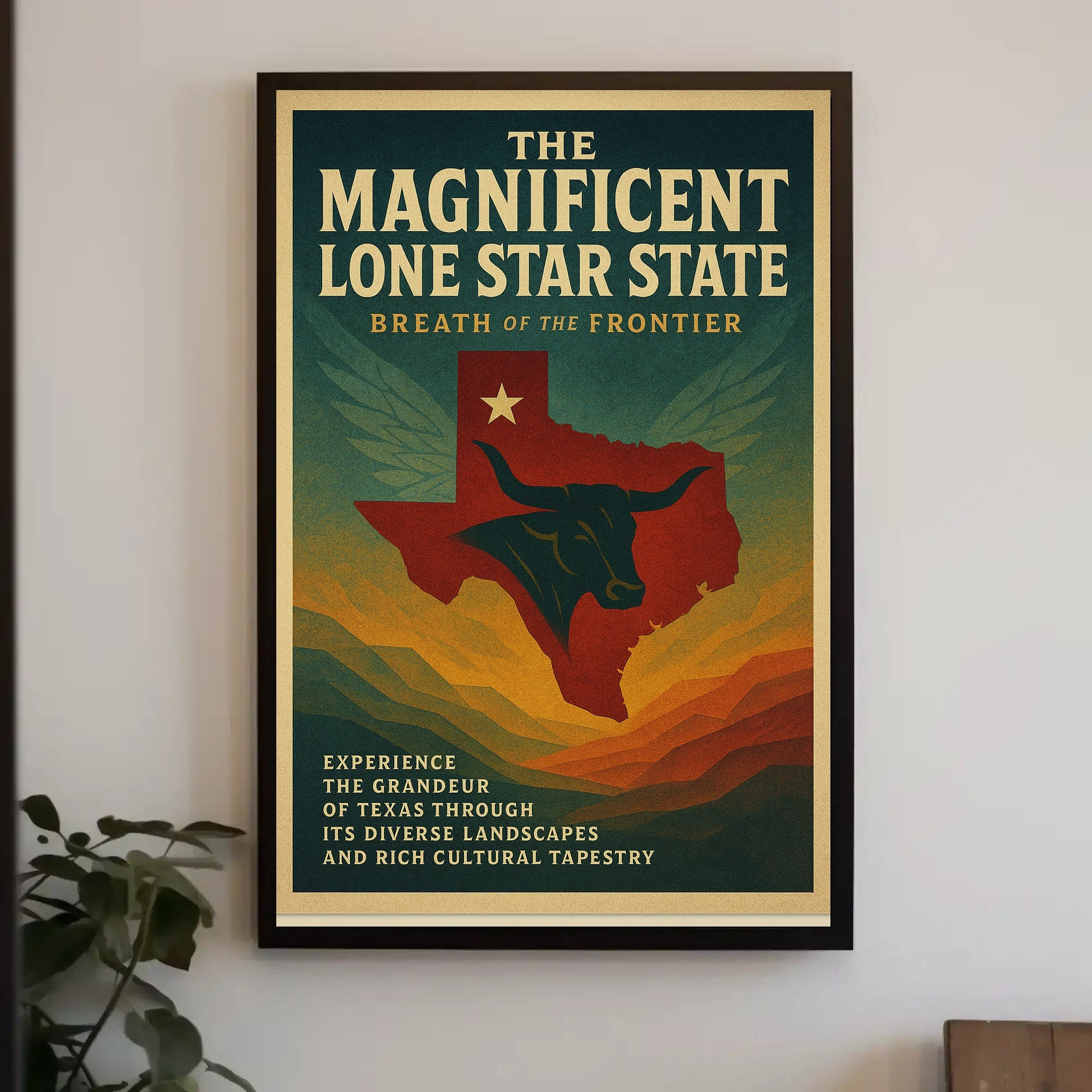 Texas Vintage Cultural Heritage Poster Wall Art