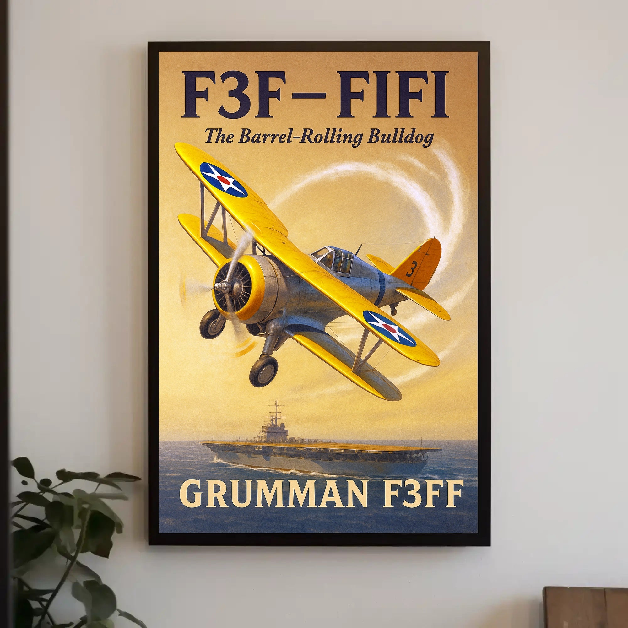F3F-FIFI The Barrel-Rolling Bulldog Poster PosterGoat