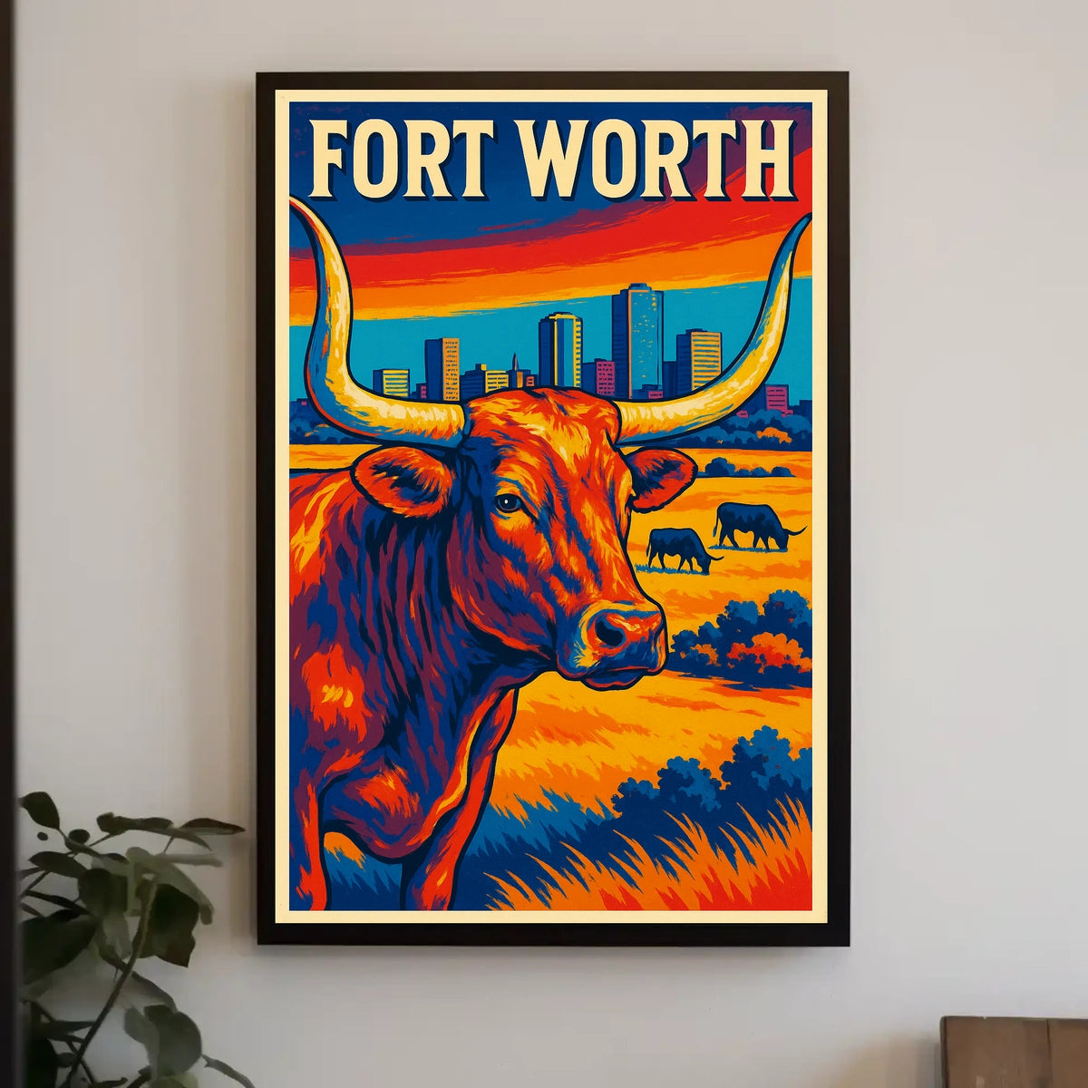 Fort Worth Vibrant Cityscape Poster