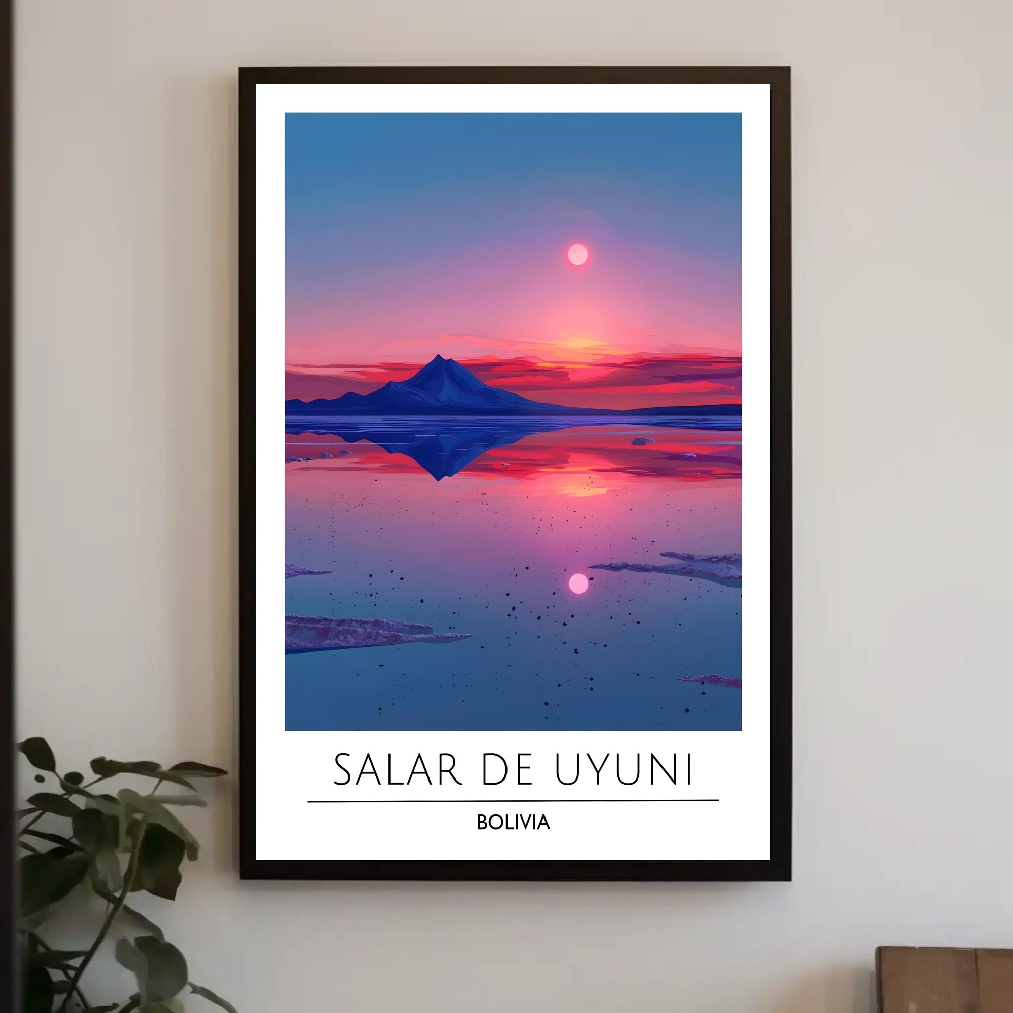 Salar de Uyuni Sunset Travel Poster