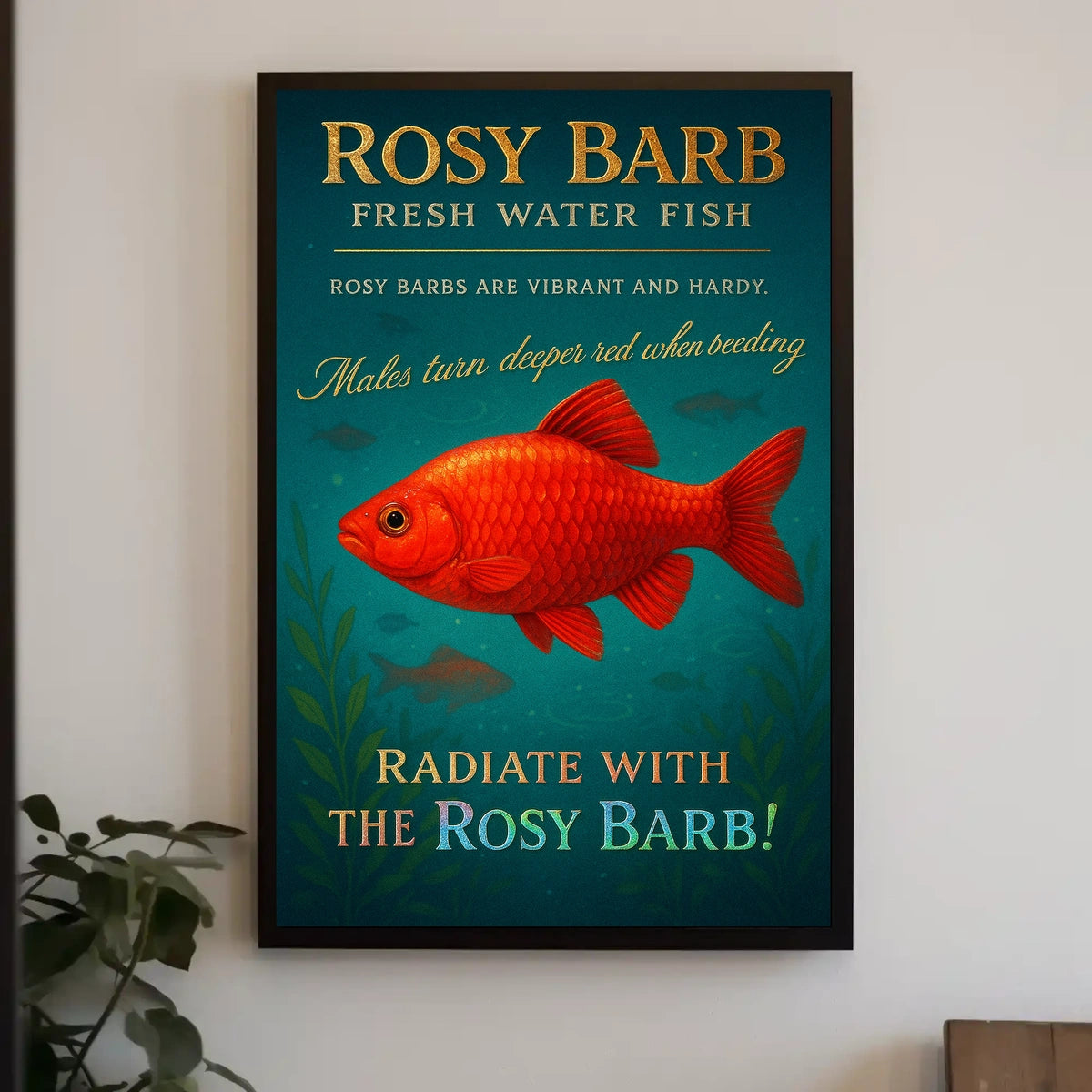 Rosy Barb Freshwater Fish Poster