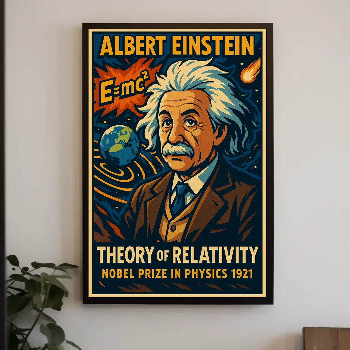 Albert Einstein Minimalist Relativity Poster