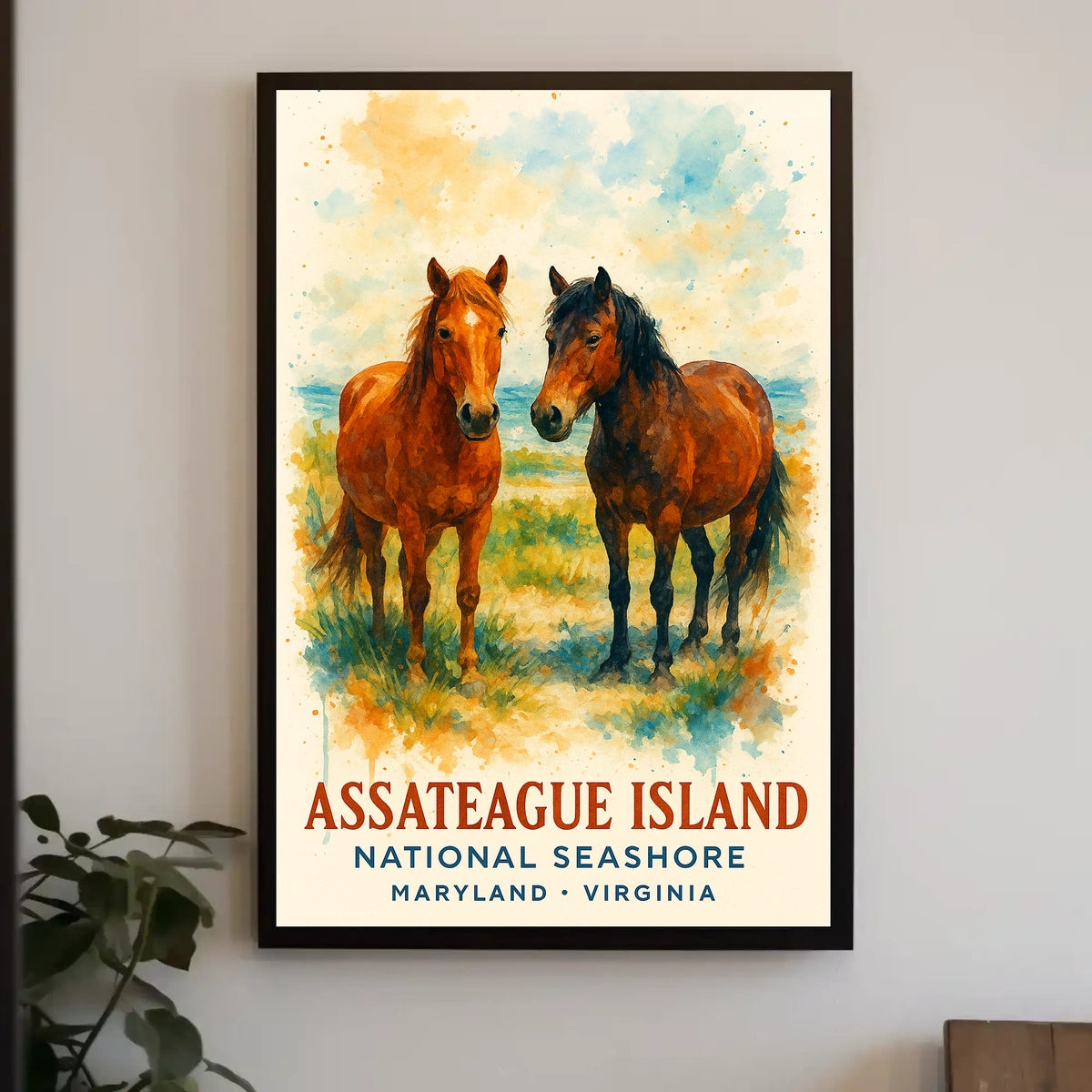 Assateague Island Wild Horses National Park Poster