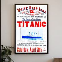 Titanic Grand Inaugural Voyage Poster Vintage Wall Art