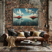 Surreal Reflection: Artistic Poster with Contemplative Figure