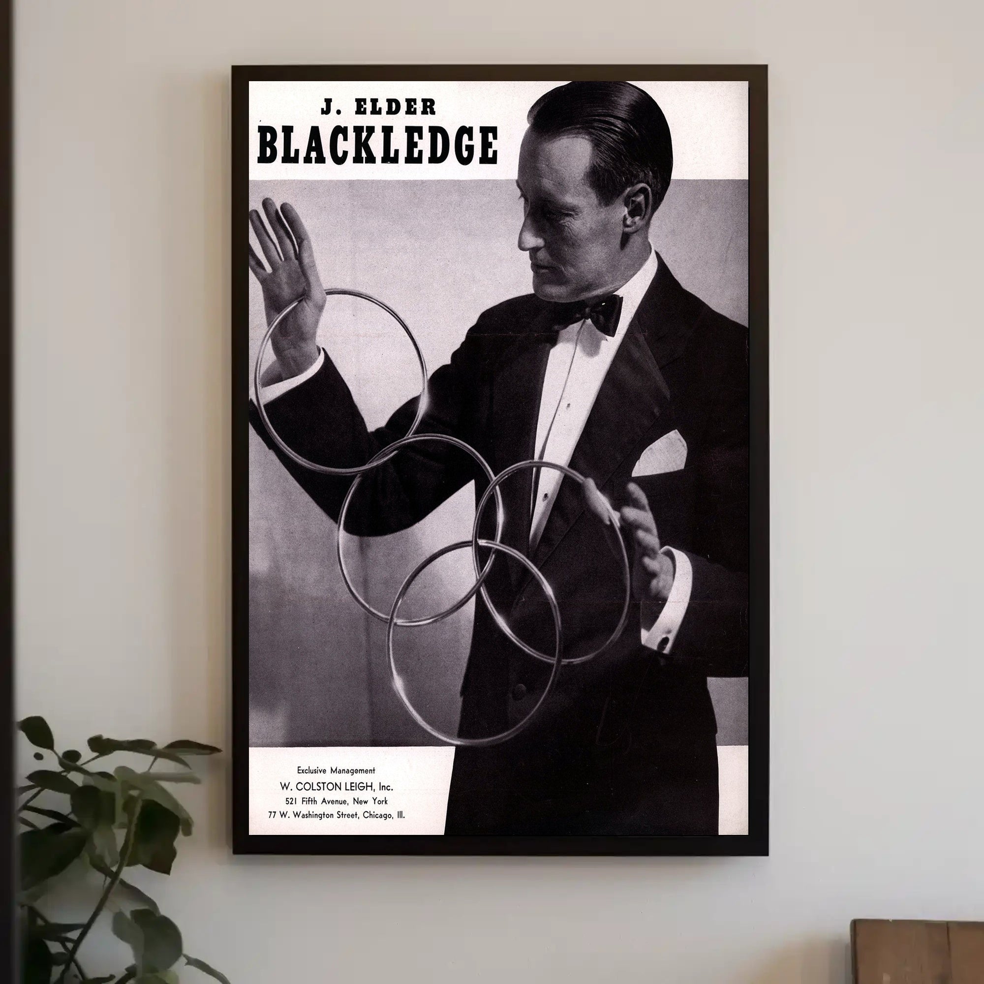 Vintage Magician Illusionist Poster from Mid-20th Century Era