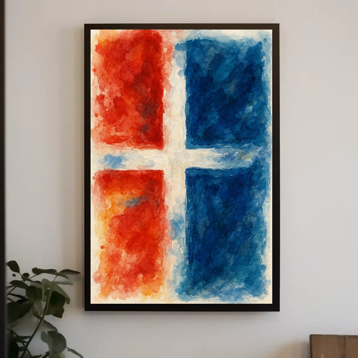 Abstract Red And Blue Composition Poster
