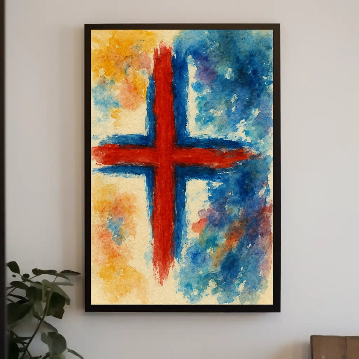 Abstract Watercolor Cross Abstract Poster