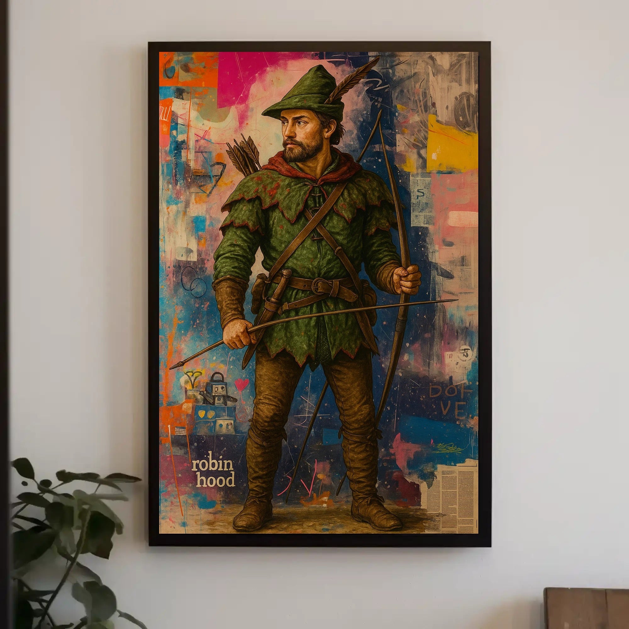 Robin Hood Meets Abstract Urban Pop Culture Poster