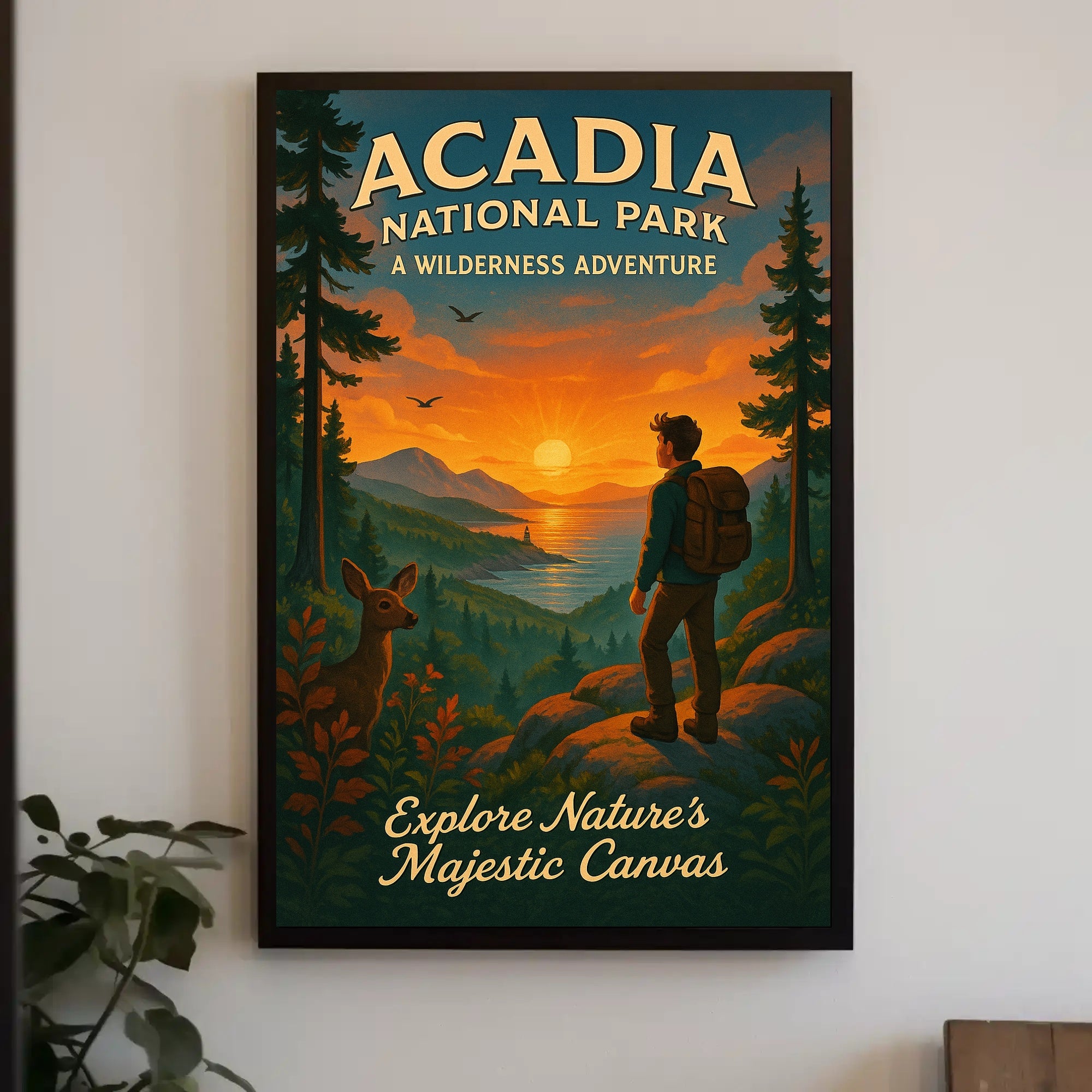 Acadia National Park Sunset Adventure National Park Poster