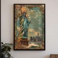 Statue Of Liberty American Heritage Poster Vintage Wall Art