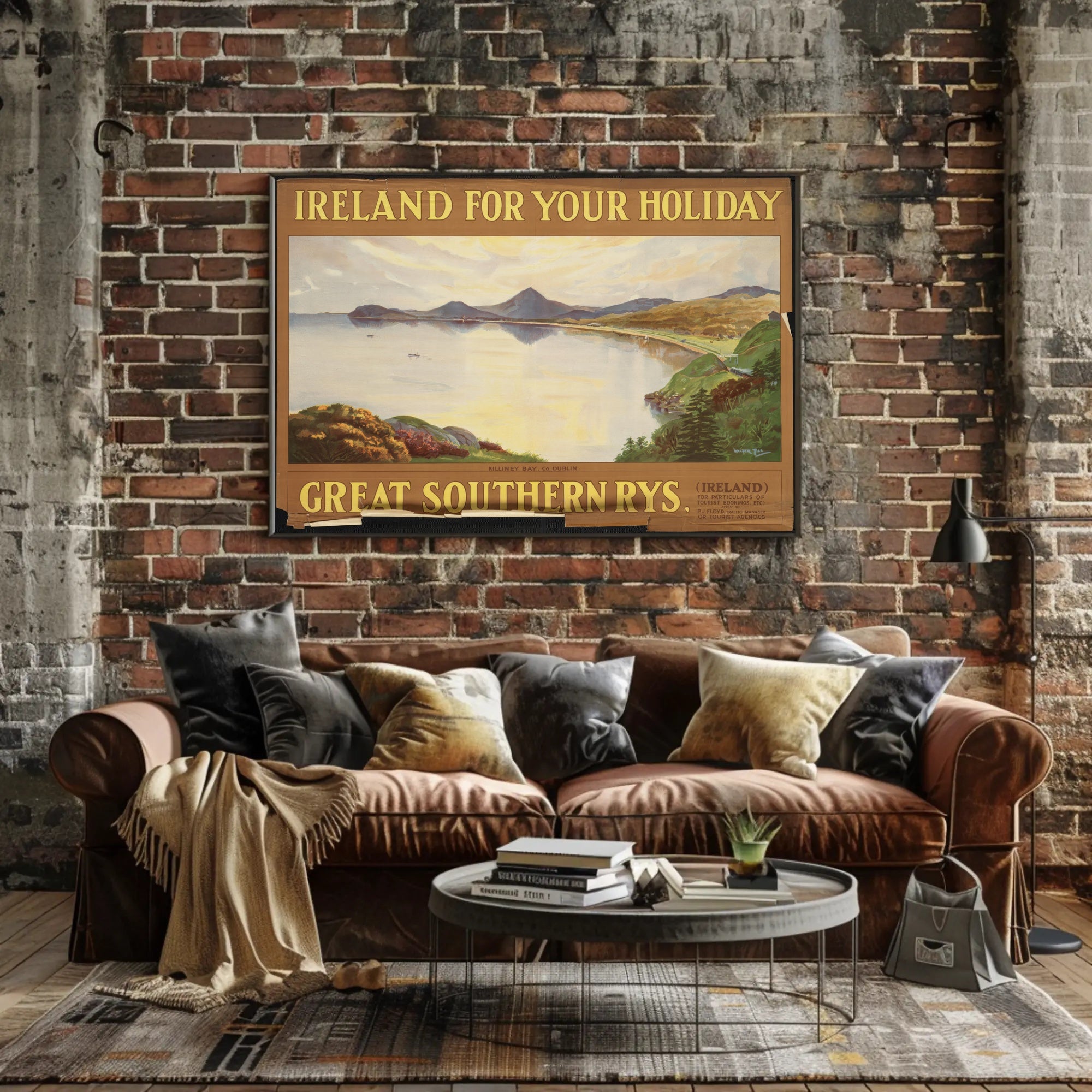 Ireland Killiney Bay Vintage Art Poster PosterGoat