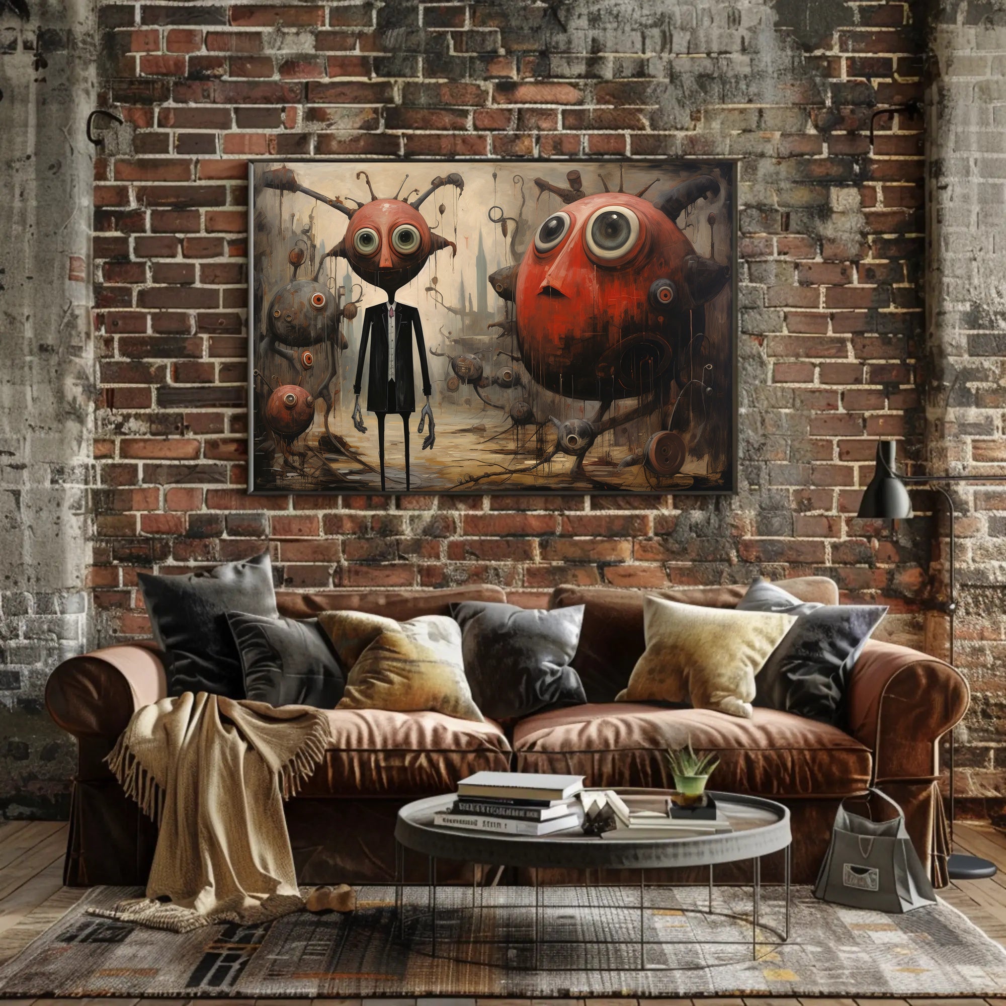 Whimsical Dreamscape: Surreal Characters Abstract or Artistic Poster
