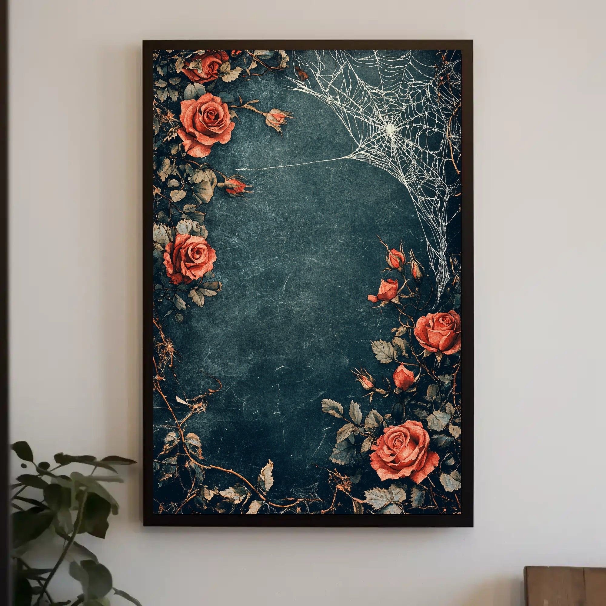 Roses And Webs Poster