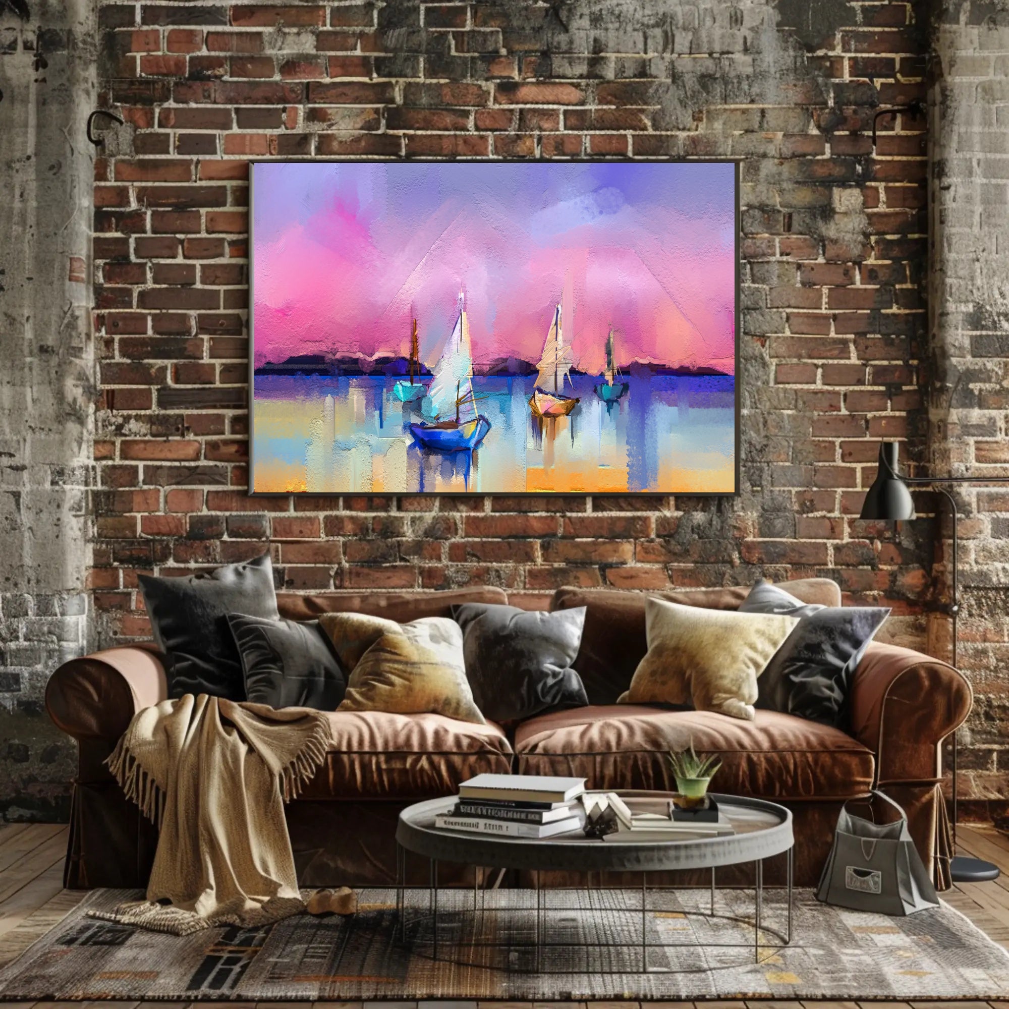 Serene Sunset Sails Poster