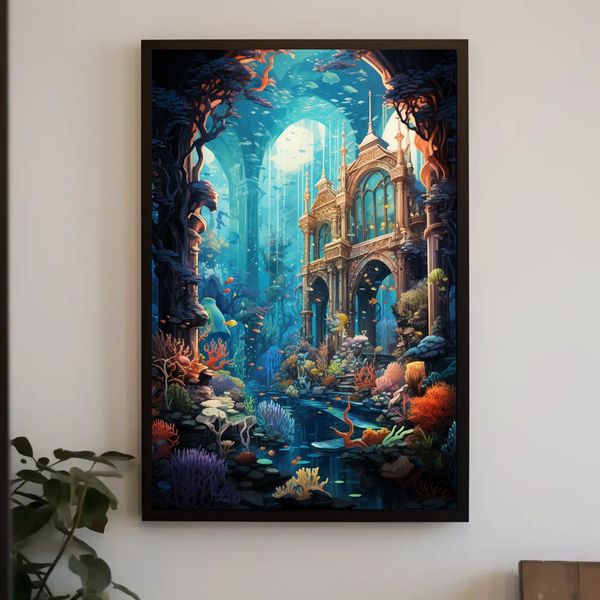 Enchanted Underwater Ruins Poster