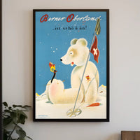 Whimsical Ski Adventure in Alpine Wonderland Travel Poster PosterGoat