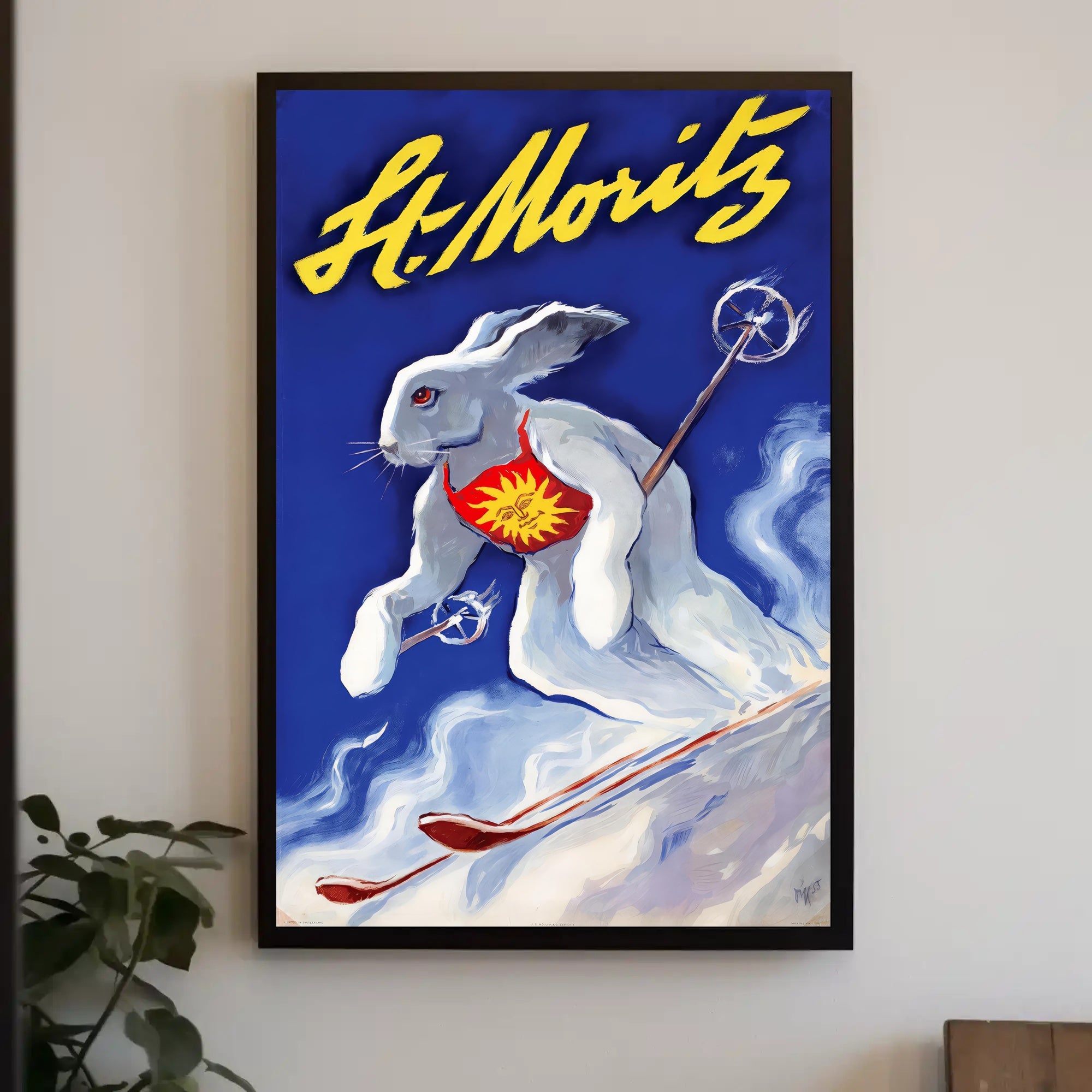 St. Moritz Skiing Poster PosterGoat