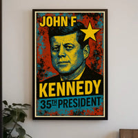John F. Kennedy 35th President of the United States Graffiti Pop Art Poster