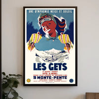 Les Gets Retro Skiing Travel Poster PosterGoat