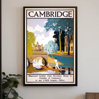 Cambridge Scenic Vintage Travel Poster PosterGoat