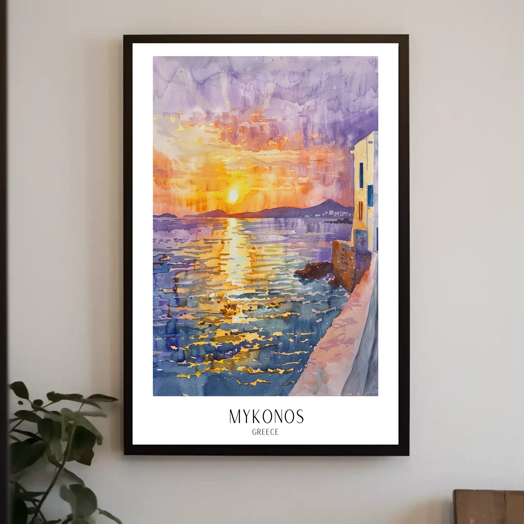 Mykonos Sunset Poster PosterGoat
