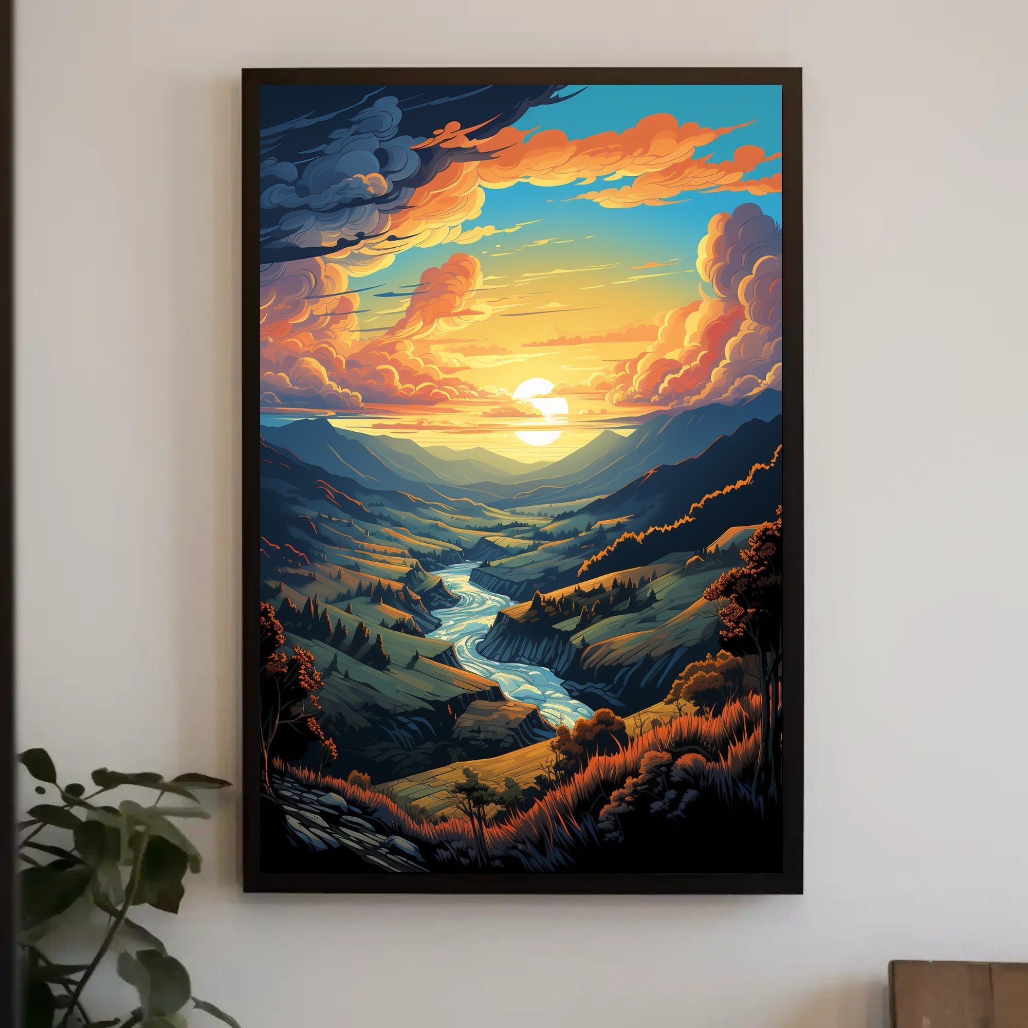 Majestic Sunset Valley Poster