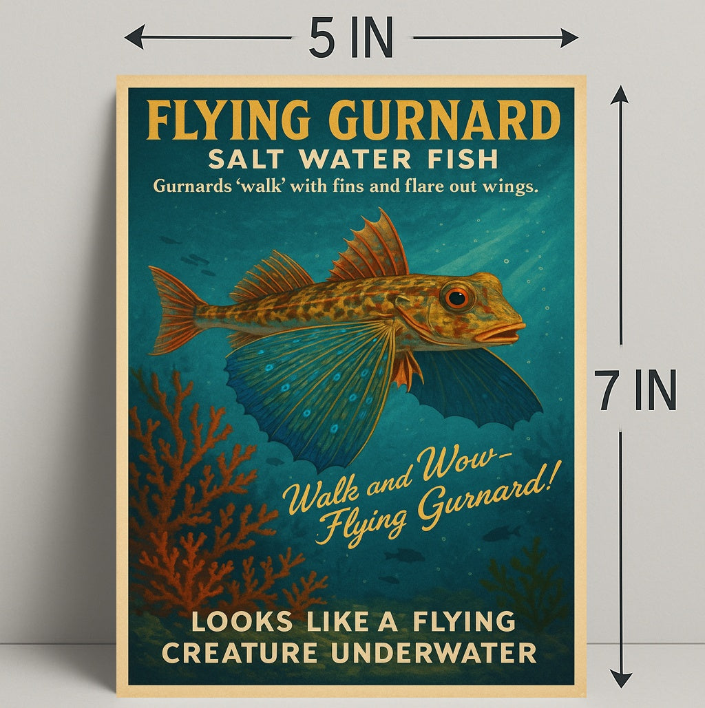 Flying Gurnard Salt Water Fish Poster PosterGoat