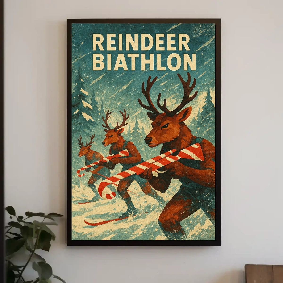 Reindeer Biathlon Poster