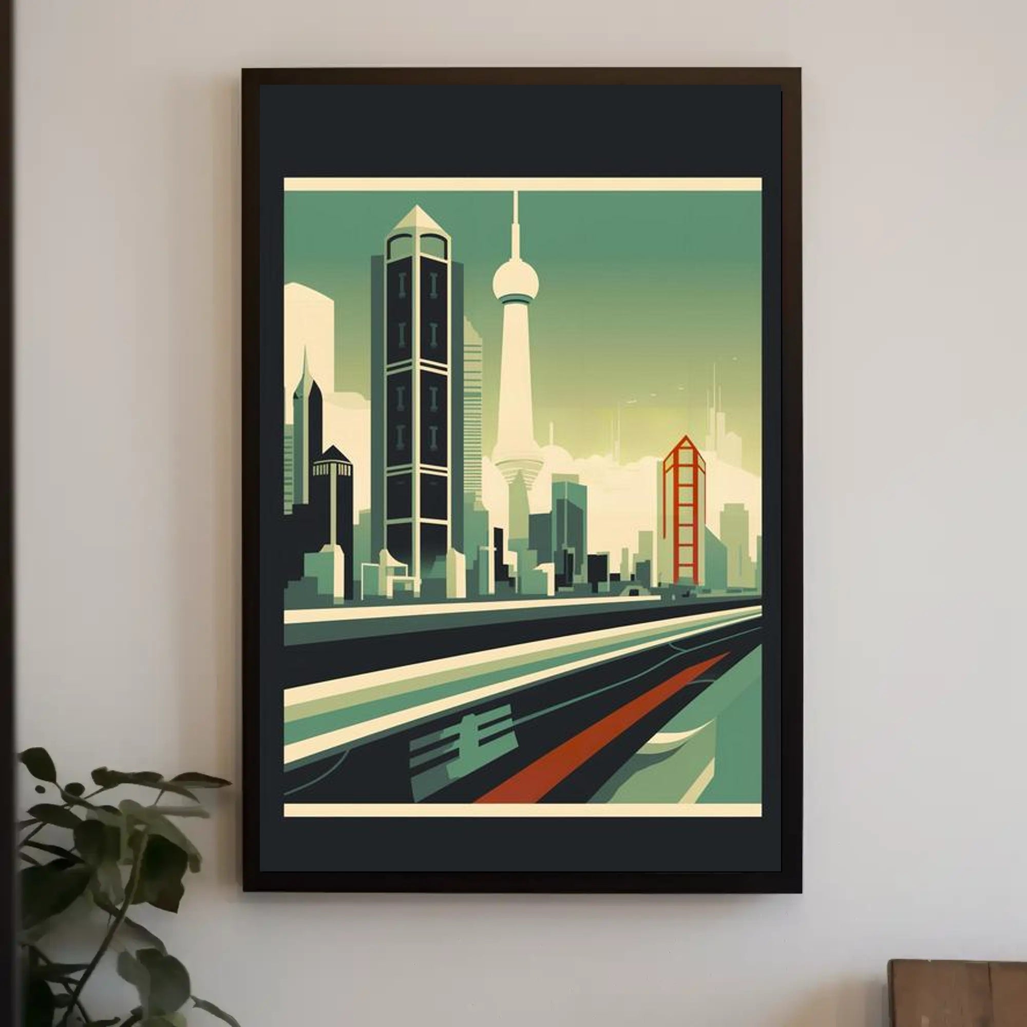 Futuristic Cityscape: Urban Innovation and Minimalist Skyline Poster