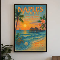 Naples, Florida Where Gulf Breezes and Golden Sands Meet Poster