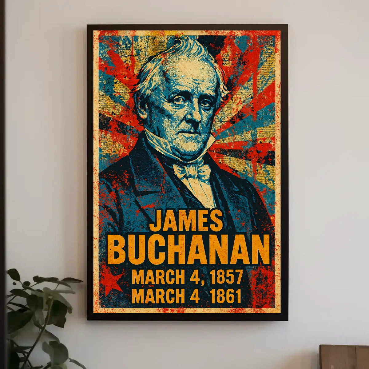 James Buchanan 15th President of the United States Street Art Mashup Poster
