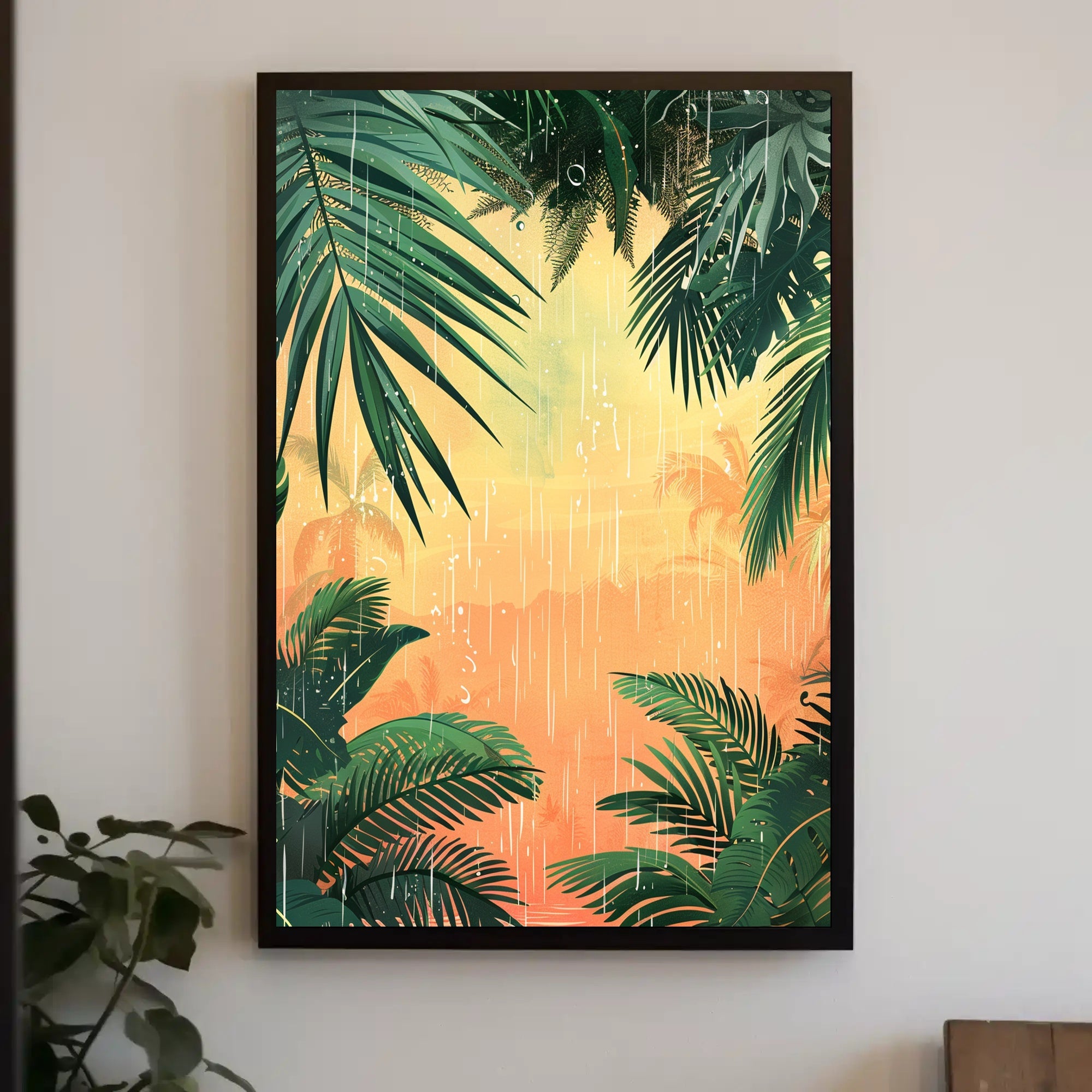 Tropical Rainfall Art Print Poster for Home Decor and Travel Enthusiasts PosterGoat